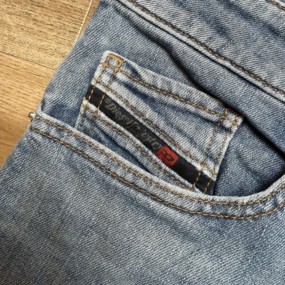 Diesel Safado Jeans Men 31x30 Blue Slim Straight Stretch Distress CN036 (Hemmed)